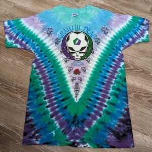 VTG Grateful Dead 1990 Liquid Blue Olympic Velodrome Tie Dye Size Large